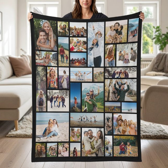Create Your Own Custom 36 Photo Collage Fleece Blanket (Creator Uploaded)