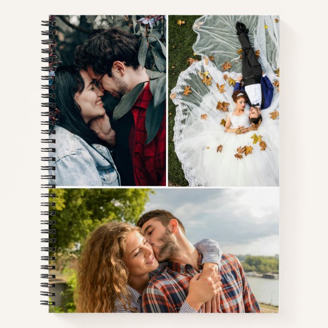 Create Your Own Custom 3 Photo Collage Notebook (Front)