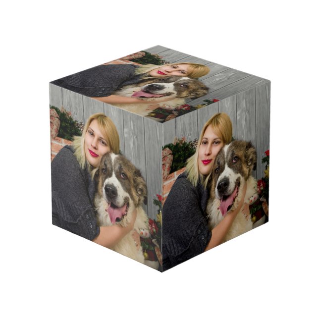 Create Your Own Custom 4 Photo Collage Cube (Front Angled)