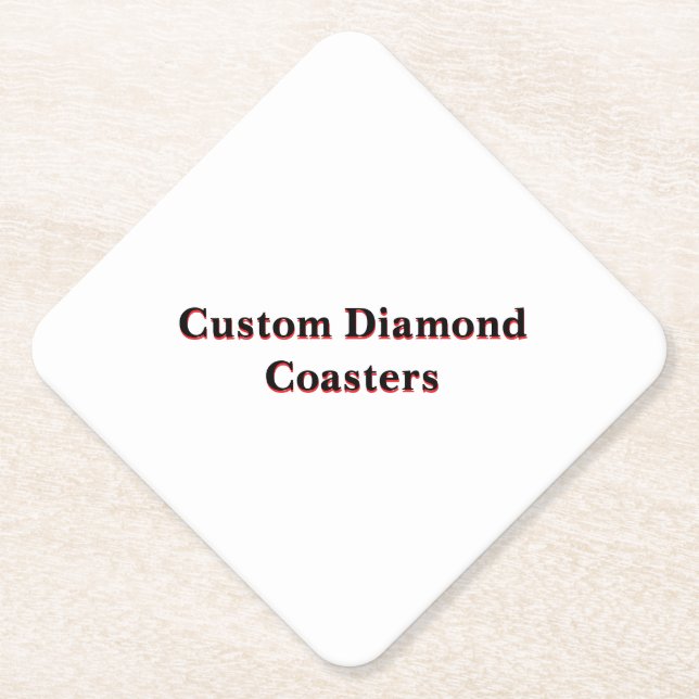Create your own custom 4" x 4" diamond paper coaster (Front)