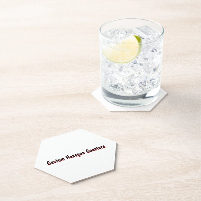 Create your own custom 4" x 4" hexagon paper coaster (Insitu)