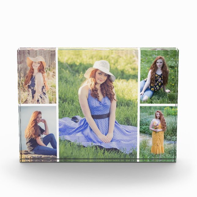 Create Your Own Custom 5 Photo Collage Photo Block (Front)