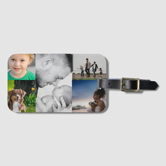 Create Your Own Custom 5 Photo Luggage Tag (Front Horizontal)
