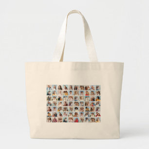 Create Your Own Custom 70 Photo Collage Large Tote Bag