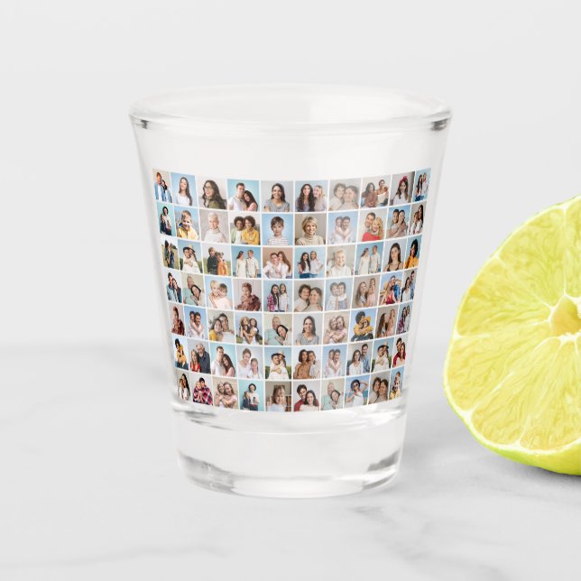 Create Your Own Custom 70 Photo Collage Shot Glass (Front)