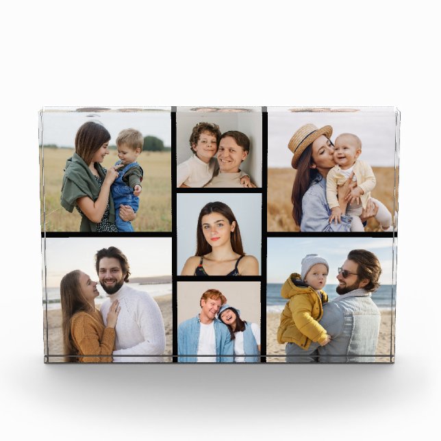 Create Your Own Custom 7 Photo Collage Photo Block (Front)