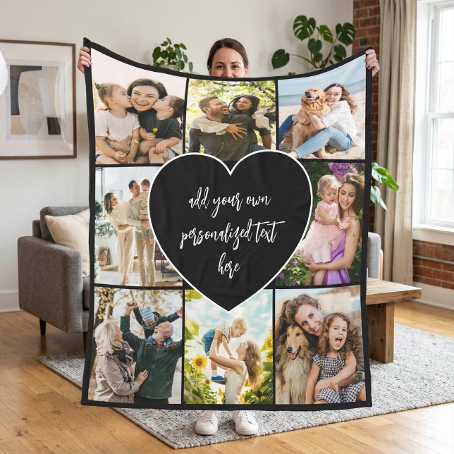 Create Your Own Custom 8 Photo Collage Fleece Blanket (Creator Uploaded)
