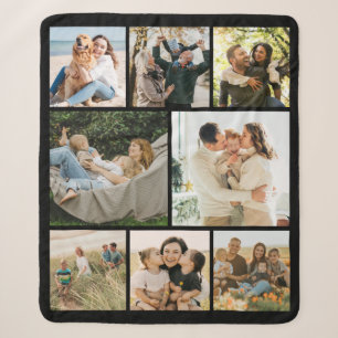 Create Your Own Custom 8 Photo Collage Sherpa Blanket