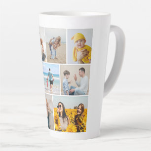 Create Your Own Custom 9 Photo Collage Latte Mug