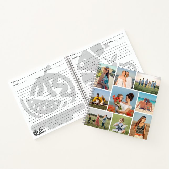 Create Your Own Custom 9 Photo Collage Recipe Notebook (Inside)