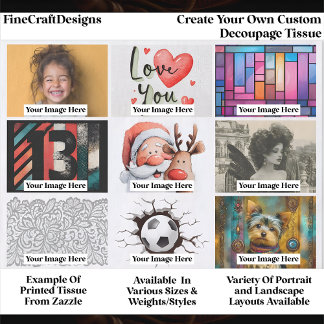 Create Your Own Custom 9 Photo Landscape Decoupage Tissue Paper