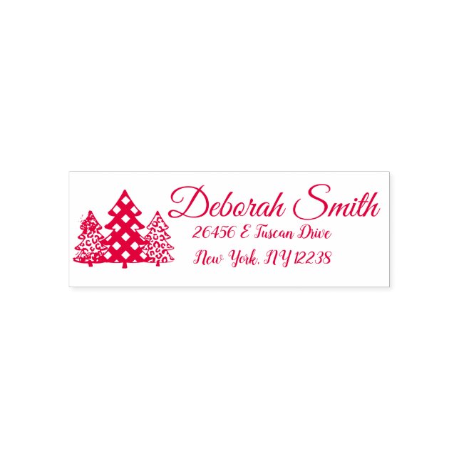 Create Your Own Custom Address Christmas Tree Self-inking Stamp (Design)