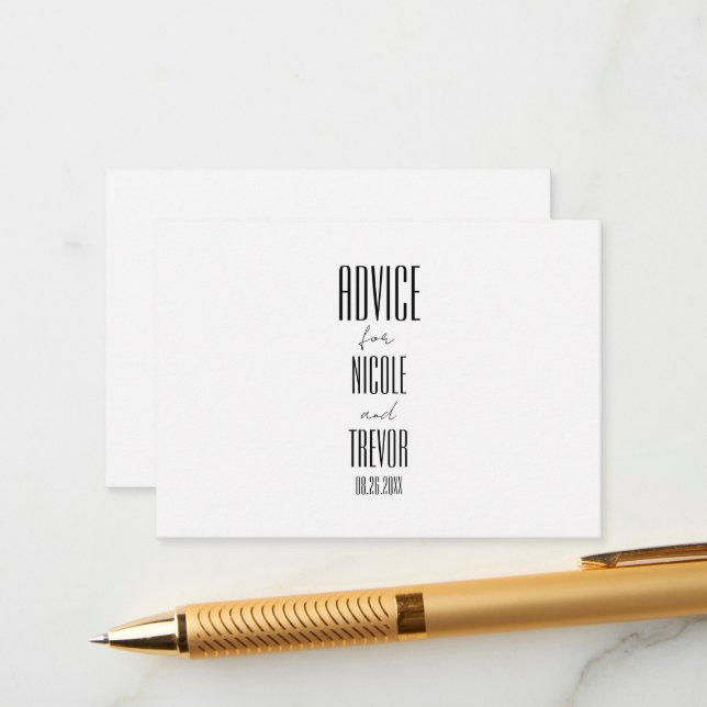 Create Your Own Custom Advice Card (Front/Back In Situ)