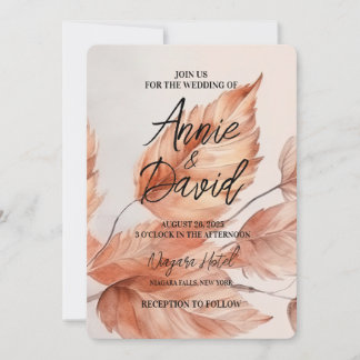 Create Your Own Custom Autumn Leaves Wedding Invitation
