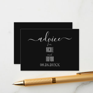 Create Your Own Custom Black Calligraphy Advice Card
