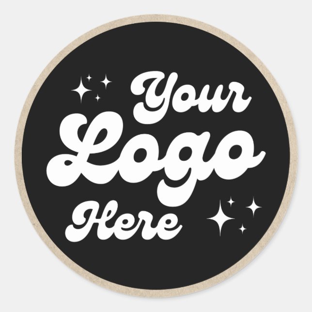 Create Your Own Custom Business Logo Faux Craft Classic Round Sticker (Front)