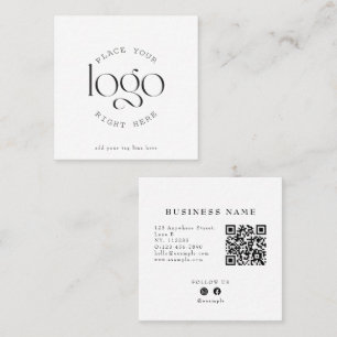 Create Your Own Custom Business Logo Modern White Square Business Card