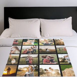 Create Your Own Custom Collage Photo Fleece Blanket
