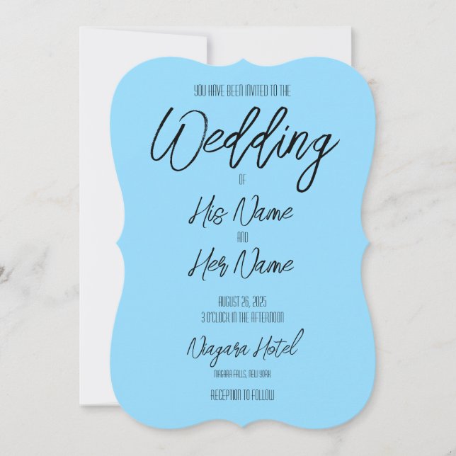Create Your Own Custom Colour Wedding Invitation (Front)