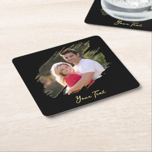 Create Your Own Custom Couple Photo Paper Coasters