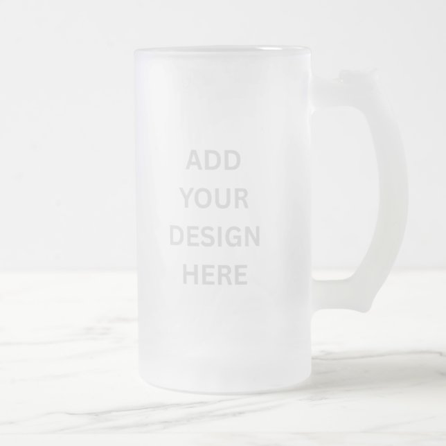 Create Your Own Custom Design 16oz  Frosted Glass Beer Mug (Right)