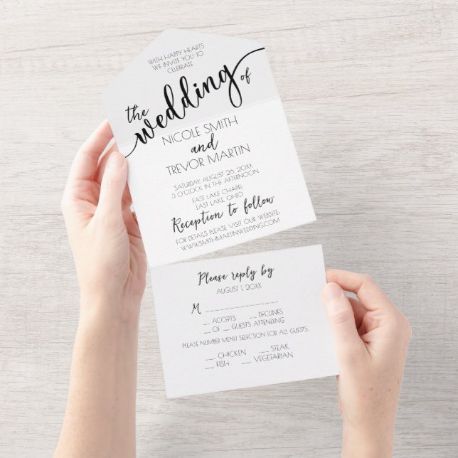 Create Your Own Custom Elegant All In One Invitation (Tearaway)