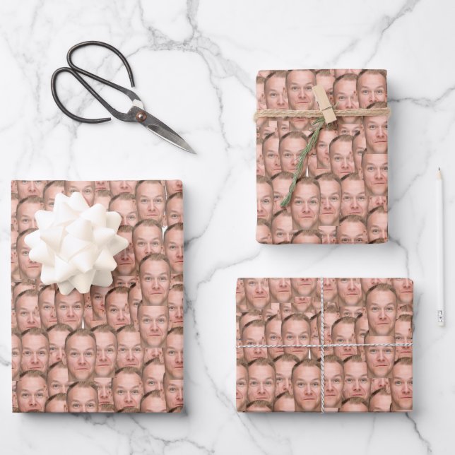 Create your own Custom Face photo funny Wrapping Paper Sheet (Front)