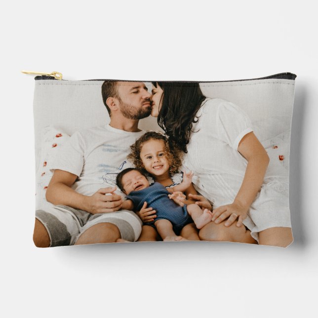 Create Your Own Custom Family Photo Personalised   Accessory Pouch (Front)