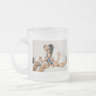 Create Your Own Custom Family Photo Personalised Frosted Glass Coffee Mug