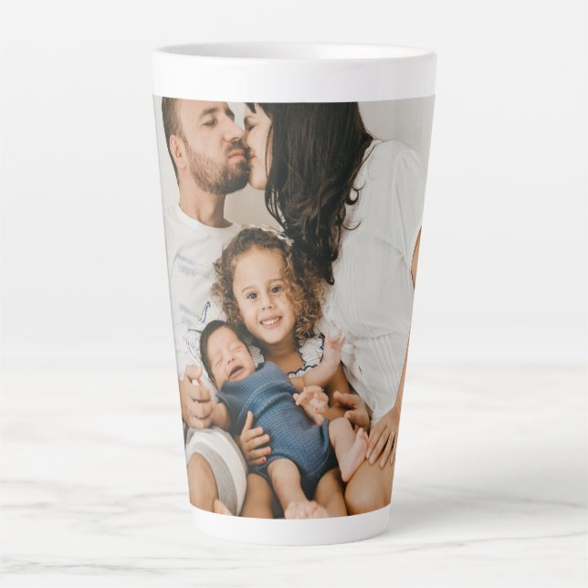 Create Your Own Custom Family Photo Personalised   Latte Mug (Front)