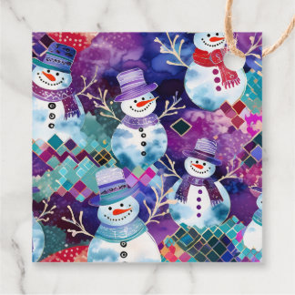 Create Your Own Custom Festive Snowmen Favour Tags