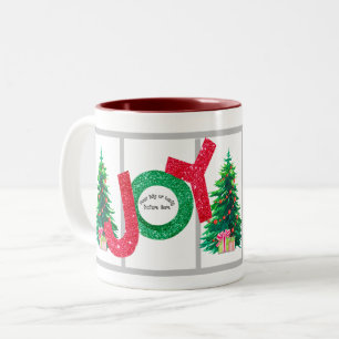 Create Your Own Custom Gifts Joy Family Baby Pic Two-Tone Coffee Mug