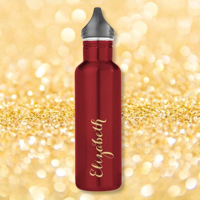 Create Your Own Custom Gold Script Name Monogram 710 Ml Water Bottle (Create Your Own Custom Gold Script Name Monogram Stainless Steel Water Bottle)