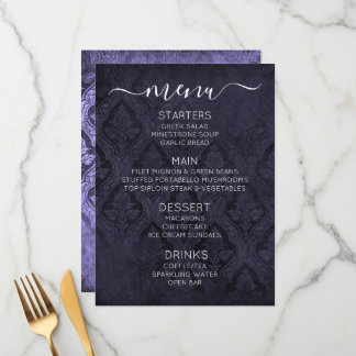 Create Your Own Custom Gothic Vintage Damask Menu