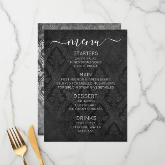 Create Your Own Custom Gothic Vintage Damask Menu