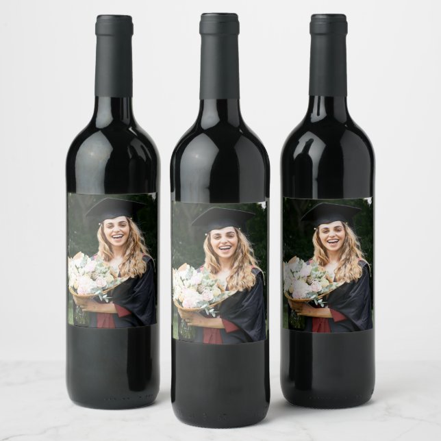 Create Your Own Custom Graduate Photo Wine Label (Bottles)