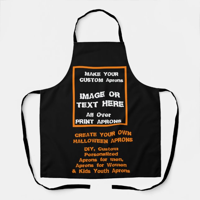 Create Your Own Custom Halloween Costume Black Apron (Front)