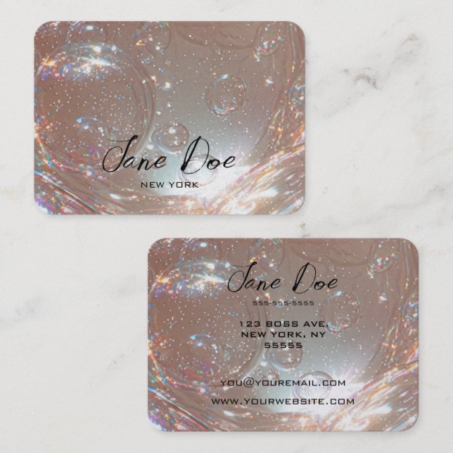 Create Your Own Custom Iridescent Bubbles Business Card (Front/Back)