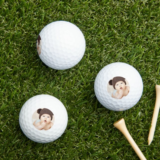 Create Your Own Custom Kids Children Photo Modern Golf Balls (Insitu Grass)