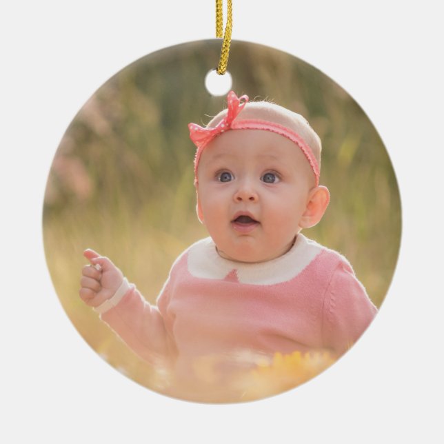 Create Your Own Custom Kids Children Two Photo  Ceramic Tree Decoration (Front)