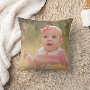 Create Your Own Custom Kids Children Two Photo Cushion