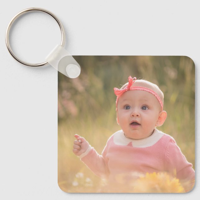 Create Your Own Custom Kids Children Two Photo  Key Ring (Front)