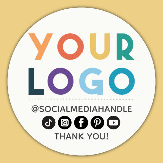 Create Your Own Custom Logo Business Social Media  Classic Round Sticker