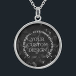 Create Your Own Custom Logo/Design Sterling Silver Necklace<br><div class="desc">Add some custom text to personalise this product or redesign the item entirely from scratch by replacing the image shown with one of your own.

Visit Print Pretty to view our entire collection of custom gifts,  party supplies and favours,  art prints,  candy and more.</div>