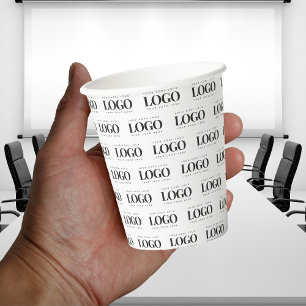 Create Your Own Custom Logo Pattern Business Party Paper Cups