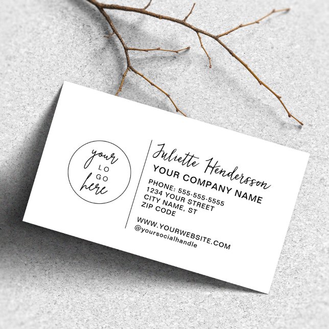 Create Your Own Custom Logo Photo Elegant Business Business Card (Creator Uploaded)