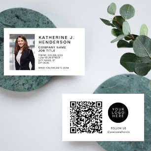 Create Your Own Custom Logo QR Photo Modern Business Card
