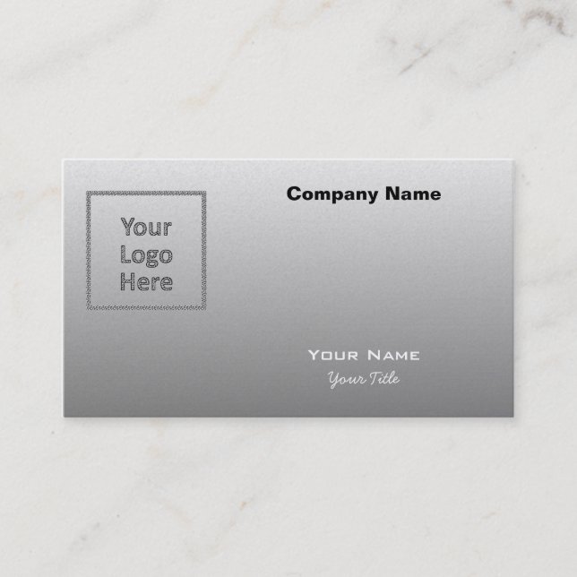 Create Your Own Custom Logo Silver Grey Business Card (Front)
