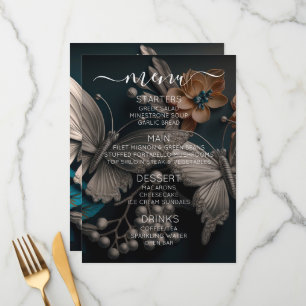 Create Your Own Custom Luxury Vintage Butterfly Menu