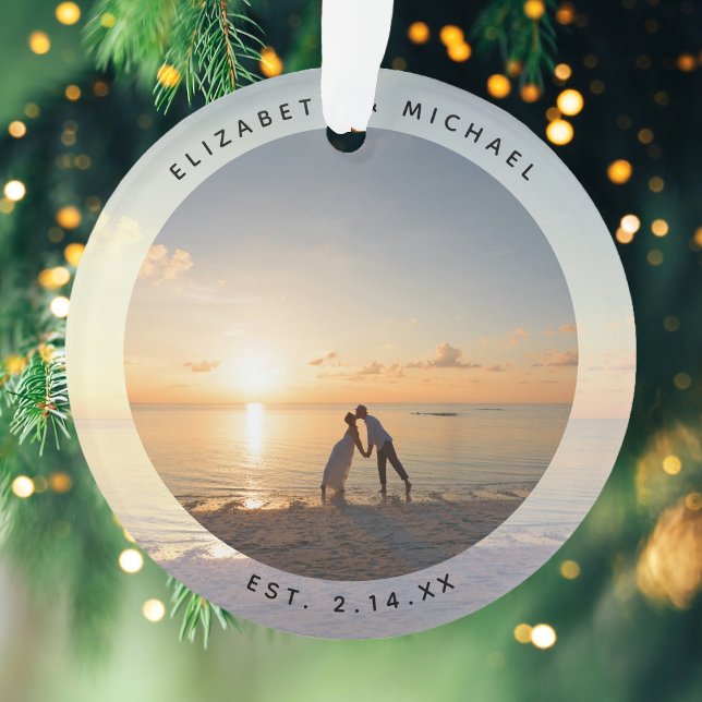 Create Your Own Custom Memorable Wedding Photo Ornament (Creator Uploaded)